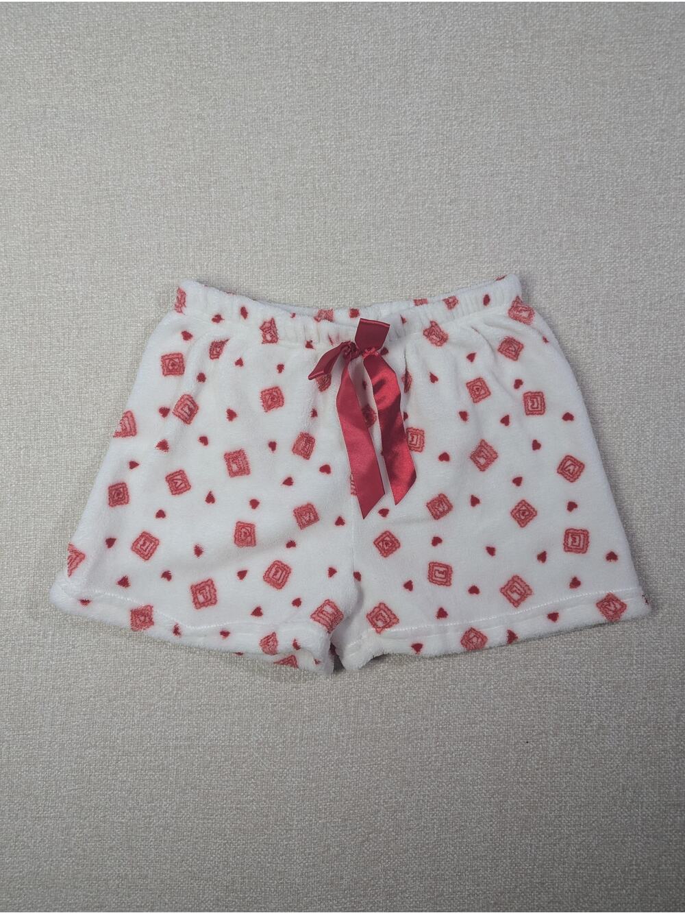 Spoiled Angel Fuzzy Sleep Shorts with Heart Details